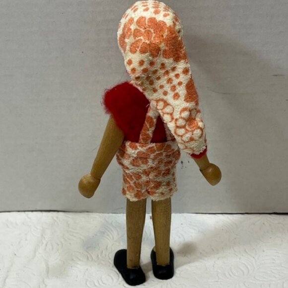 VTG Handcrafted Traditional Wooden Jointed Peg Pinocchio Toy Doll 7.5” Tall - Picture 6 of 16